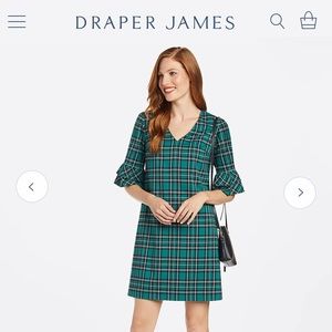 Green plaid Draper James fitted dress. Only worn once. Size 10